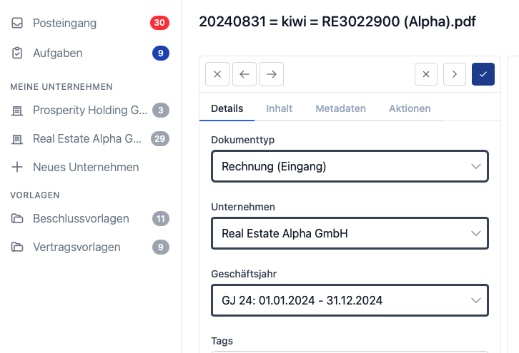 automatische Kategorisierung