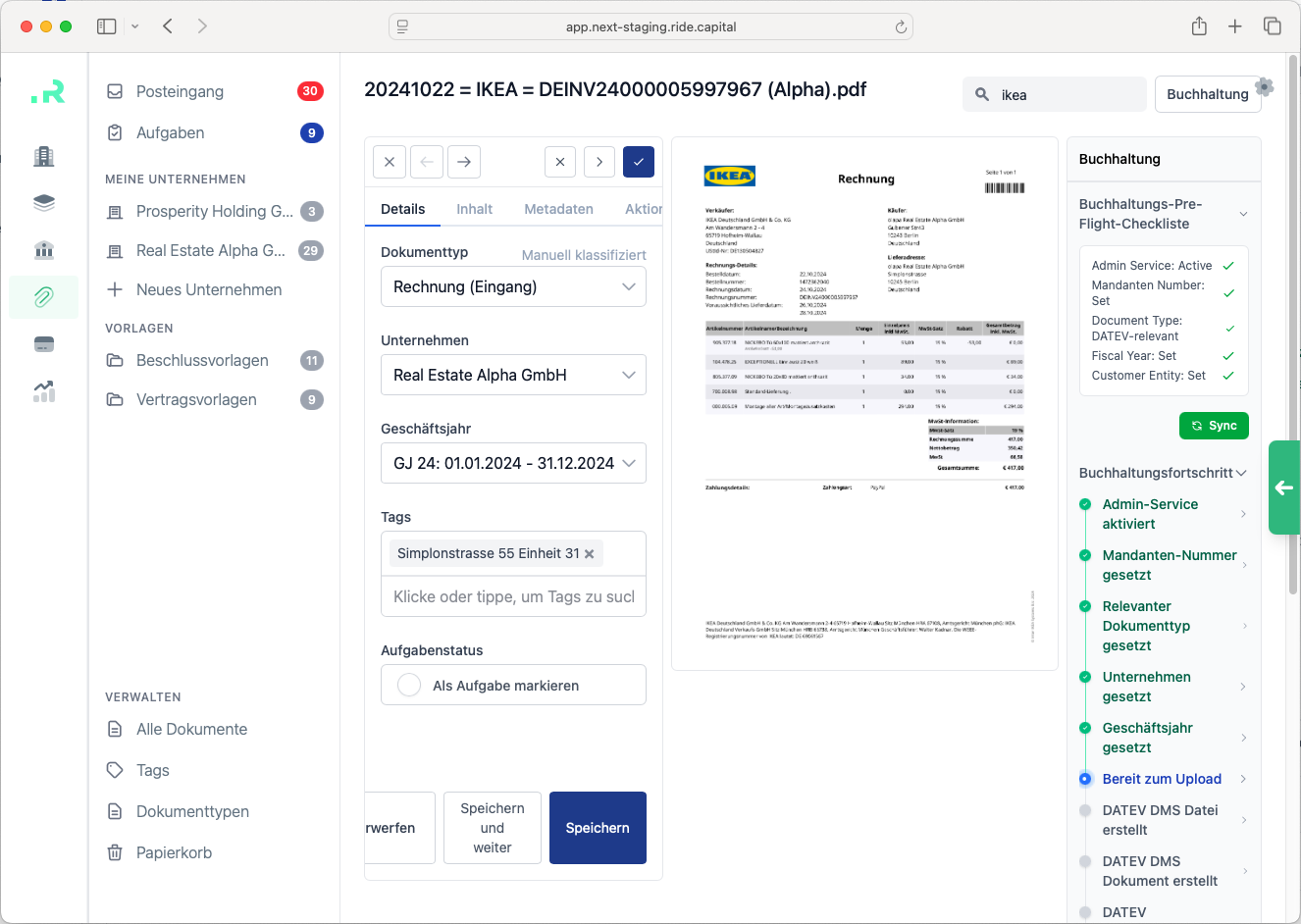 Dokumentenmanagement Screenshot