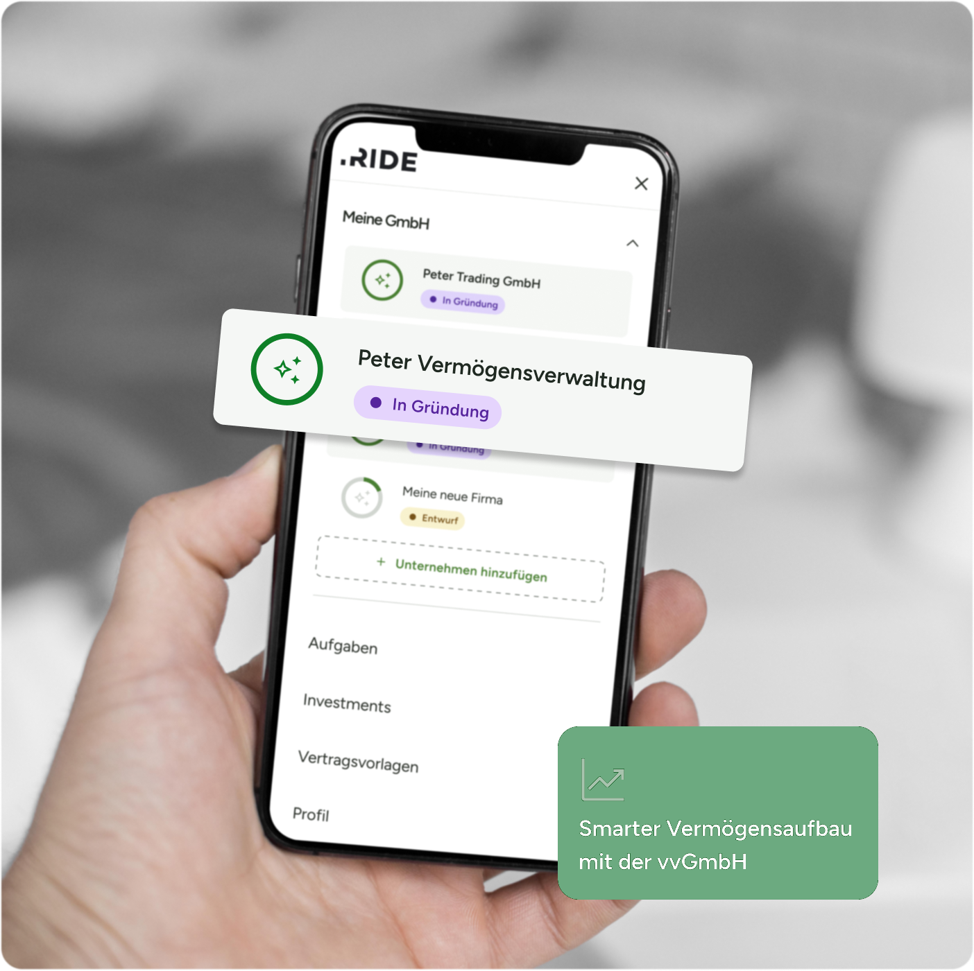 Vermögensverwaltende GmbH Dashboard
