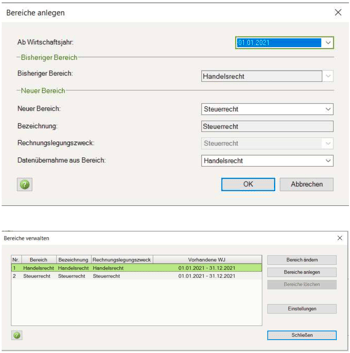 DATEV Bereich anlegen